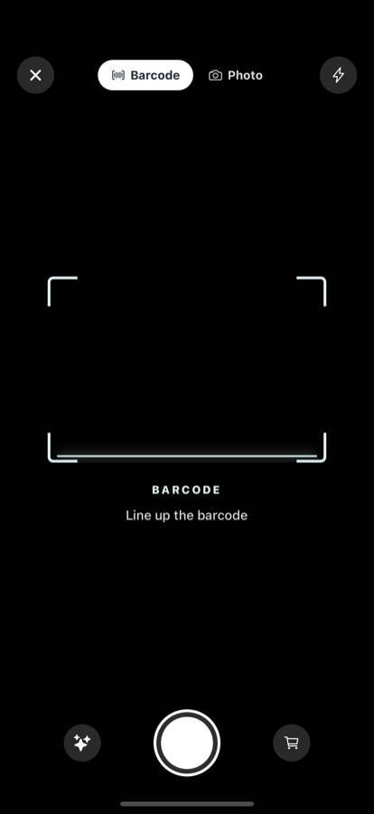 Barcode scanner camera view